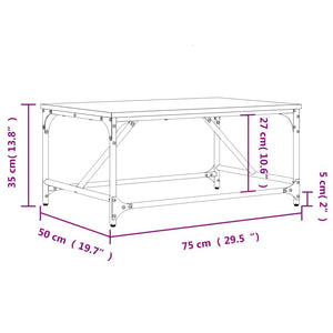 vidaXL Coffee Table Black 75x50x35 cm Engineered Wood