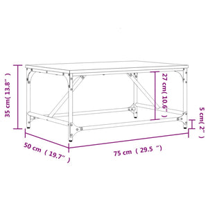 vidaXL Coffee Table Sonoma Oak 75x50x35 cm Engineered Wood