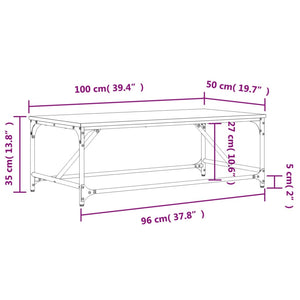 vidaXL Coffee Table Sonoma Oak 100x50x35 cm Engineered Wood