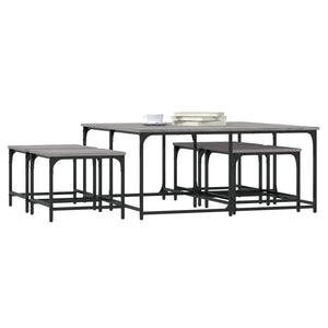 vidaXL Nesting Coffee Tables 5 pcs Grey Sonoma Engineered Wood