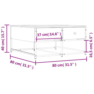 vidaXL Coffee Table Grey Sonoma 80x80x40 cm Engineered Wood