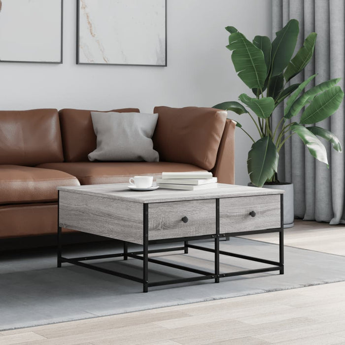 vidaXL Coffee Table Grey Sonoma 80x80x40 cm Engineered Wood