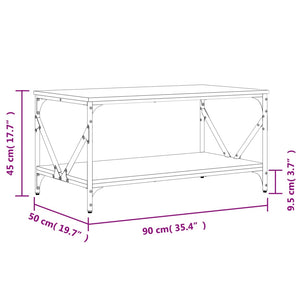 vidaXL Coffee Table Smoked Oak 90x50x45 cm Engineered Wood