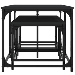 vidaXL Nesting Coffee Tables 3 pcs Black Engineered Wood