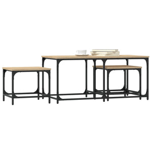 vidaXL Nesting Coffee Tables 3 pcs Sonoma Oak Engineered Wood