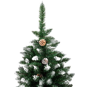 Christmas Tree 7FT 1350 Branch Flocking Spray White Tree Plus Pine Cone (YJ)