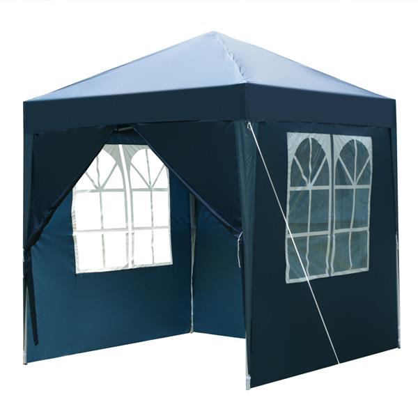 Luxury Garden Party 2 x 2m Two Doors & Two Windows Practical Waterproof Right-Angle Folding Tent Blue