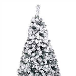 7ft Pvc Flocking Christmas Tree 1300 Branches Spread Out Naturally  Tree