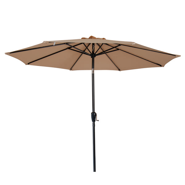 Luxury Garden Party 2.7M Garden Parasol, Patio Umbrella with 8 Sturdy Ribs, Outdoor Sunshade Canopy with Crank and Tilt Mechanism UV Protection for Deck, Patio and Balcony