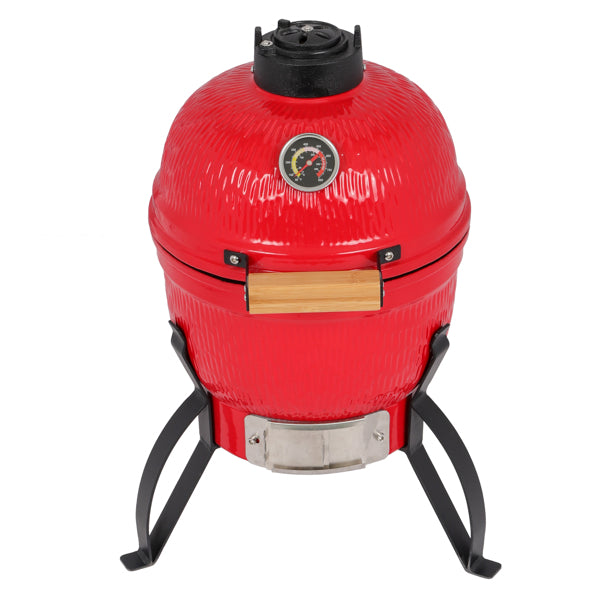 Kamado Style Egg Shaped 13in Round Ceramic Charcoal Grill - IN STOCK PROMO PICE !