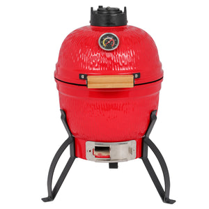 Kamado Style Egg Shaped 13in Round Ceramic Charcoal Grill - IN STOCK PROMO PICE !