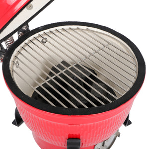 Kamado Style Egg Shaped 13in Round Ceramic Charcoal Grill - IN STOCK PROMO PICE !