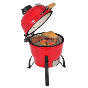 Kamado Style Egg Shaped 13in Round Ceramic Charcoal Grill - IN STOCK PROMO PICE !