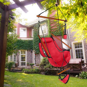 Hammock Chair in Oxford Cloth & Hardwood with Cup Holder - Red