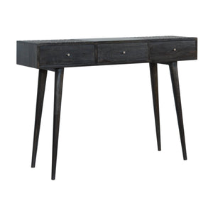 Ash Black 3 Drawer Console Table