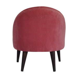 Pink Velvet Deep Button Chair