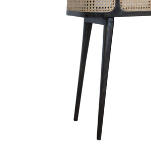 Ash Black Rattan Tray Table