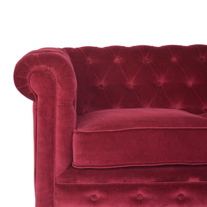 Wine Red Velvet Chesterfield Sofa