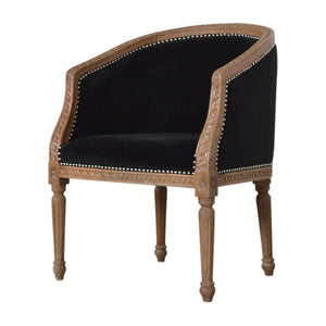 Black Velvet Occasional Chair