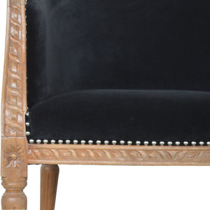 Black Velvet Occasional Chair