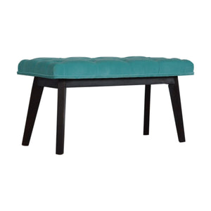 Aqua Velvet Hallway Bench