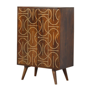 Chestnut Gold Inlay Abstract Cabinet