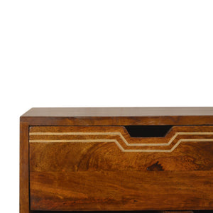Multi Chestnut Bedside with Removeable Drawers