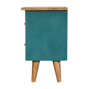 Teal Hand Painted Bedside