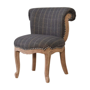 Pewter Tweed Studded Chair