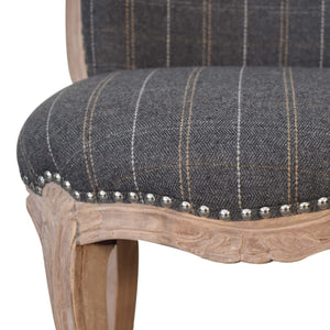 Pewter Tweed Studded Chair