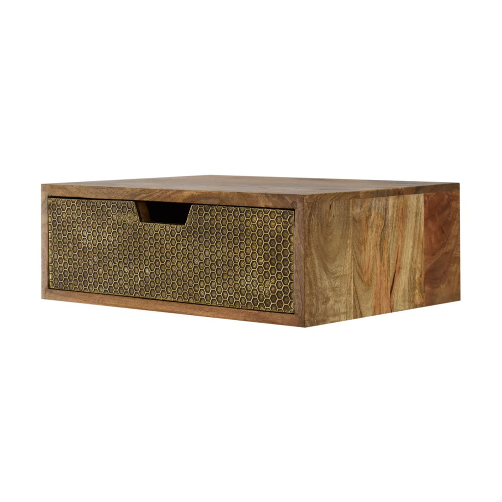 Wall Mounted Honeycomb Brass-plated Bedside