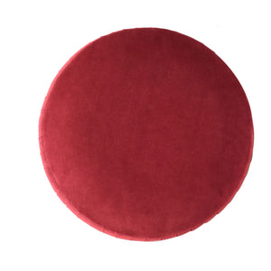 Wine Red Cotton Velvet Pleated Footstool with Gold Base