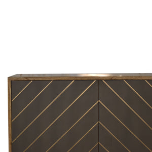 Sleek Cement Brass Inlay Cabinet