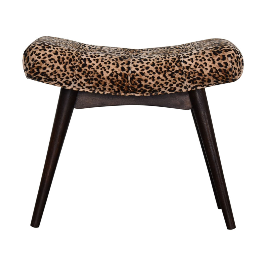 Leopard Print Curved Bench