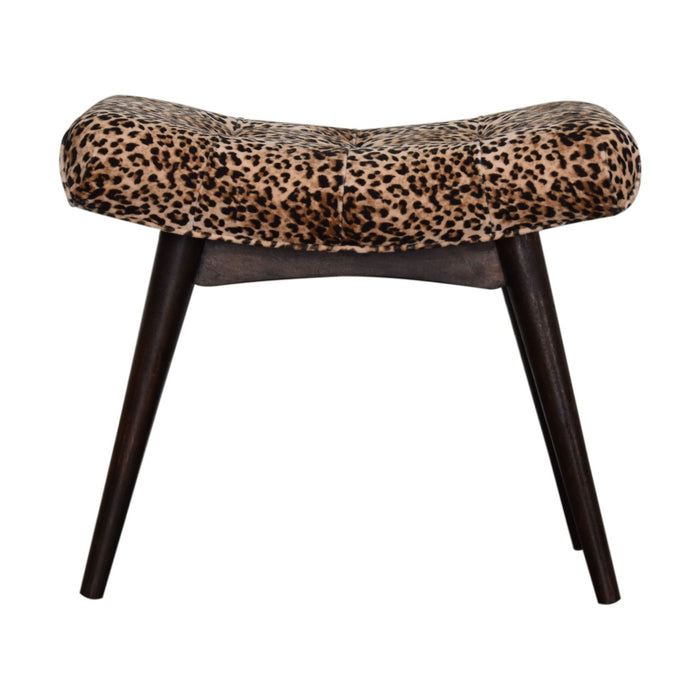 Leopard Print Curved Bench