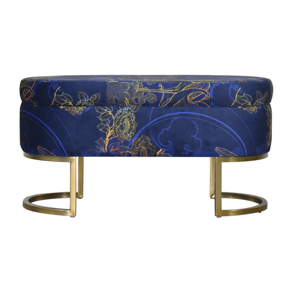 Shangri-La Brass Serpentine Storage Bench