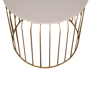 Caged Marble Top Side Table