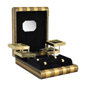 Black Velvet Double Rod Jewellery Box