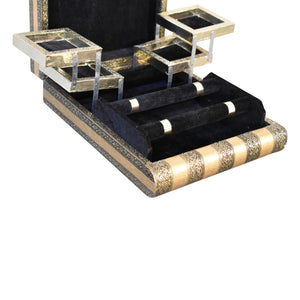 Black Velvet Double Rod Jewellery Box