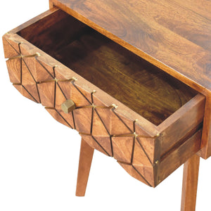 Chestnut Cubed Brass Inlay Bedside