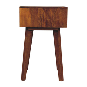 Chestnut Cubed Brass Inlay Bedside