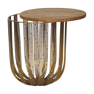 Caged Metal Side Table