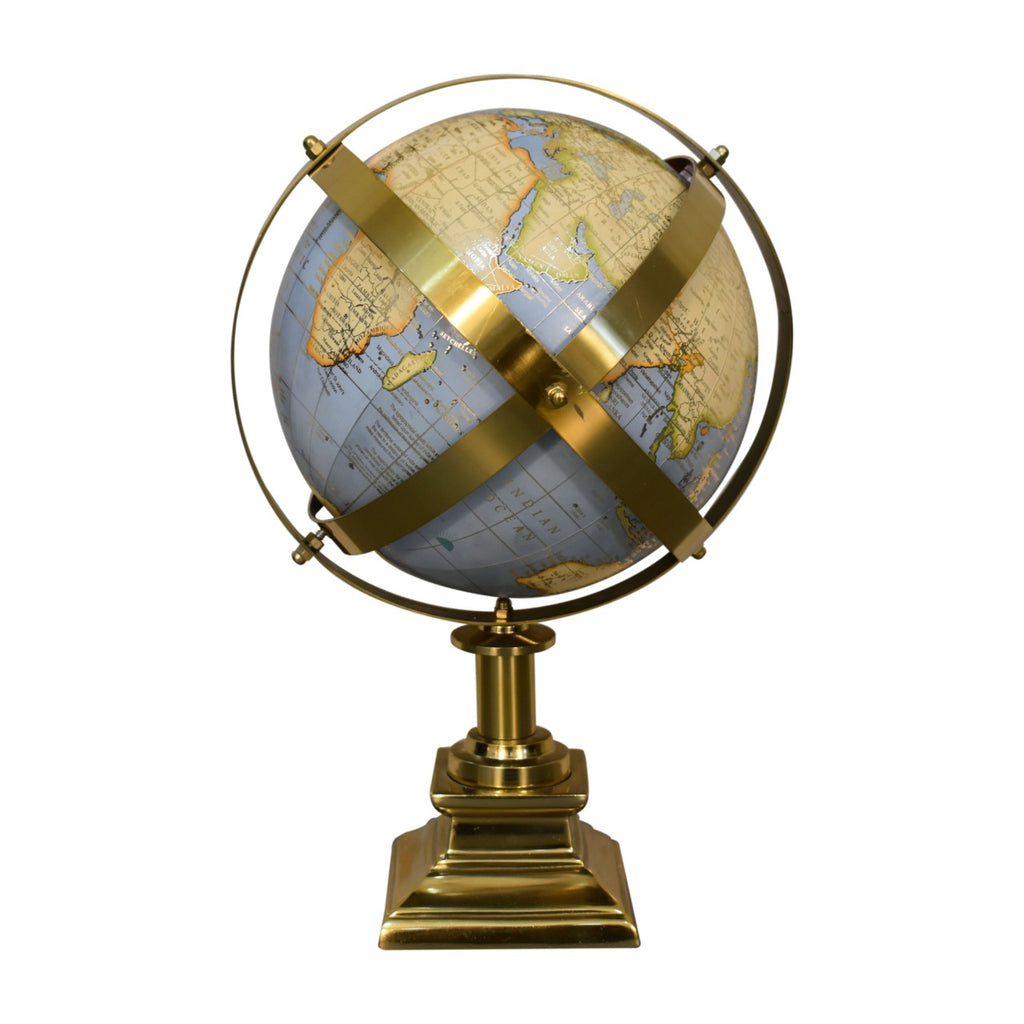 Grey Globe with Brass Frame