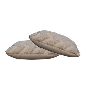 Cream Zig-zag Cushion Set of 2