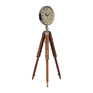 Chrome Tripod Extendable Floor Clock