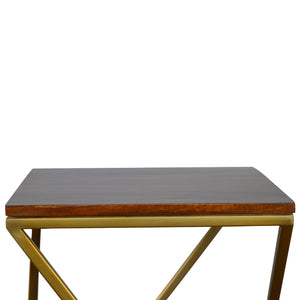 Chestnut Nesting Tables with Gold Base