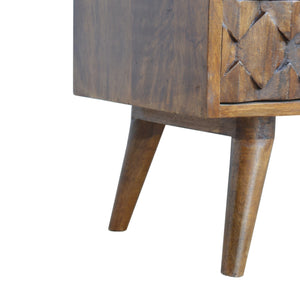 Chestnut Pineapple Carved Media Unit