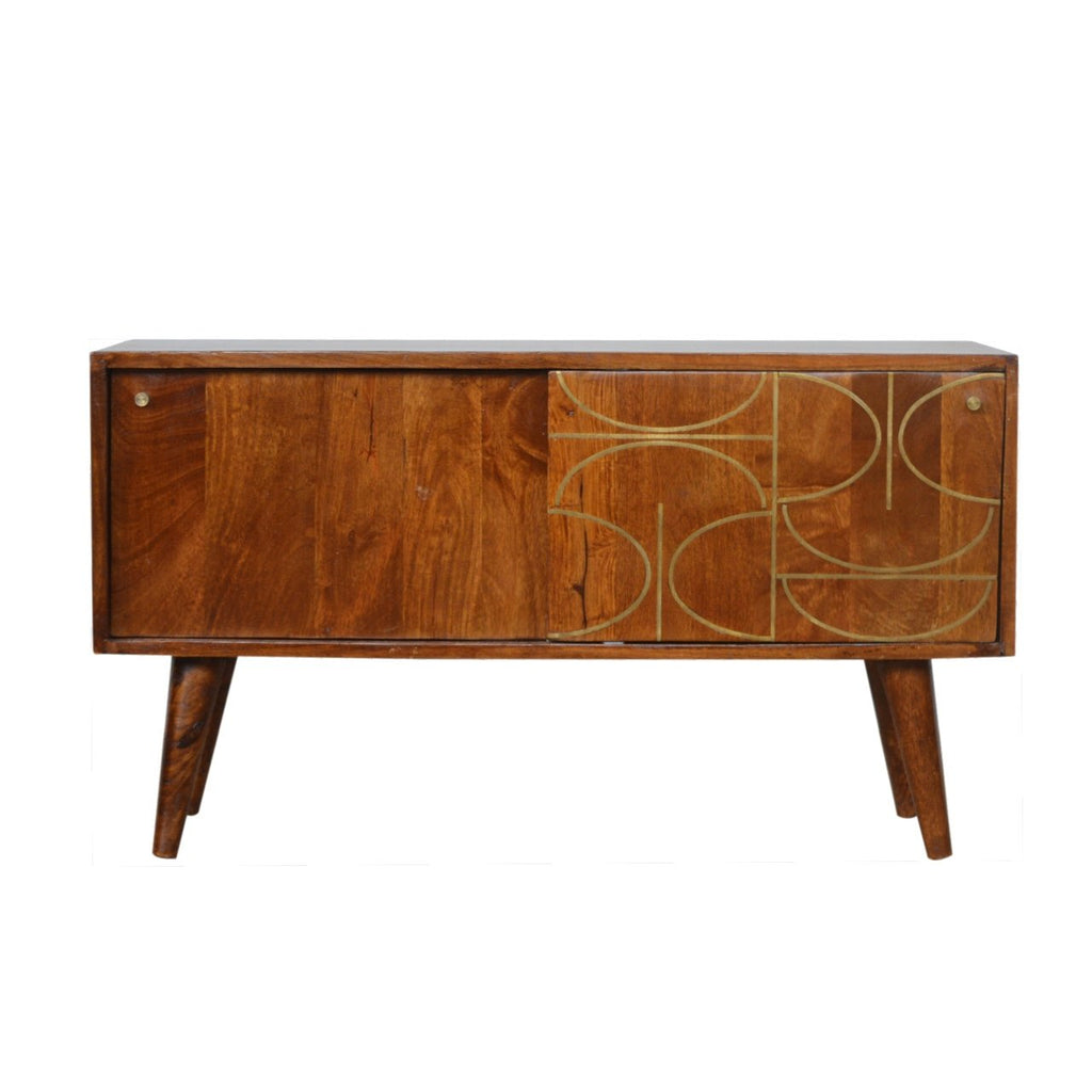 Chestnut Gold Inlay Abstract Sideboard