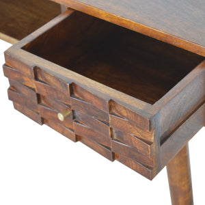 Tile Carved Chestnut Writing Desk