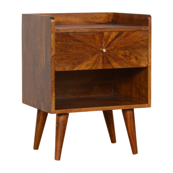 Chestnut Sunrise Bedside with Open Slot